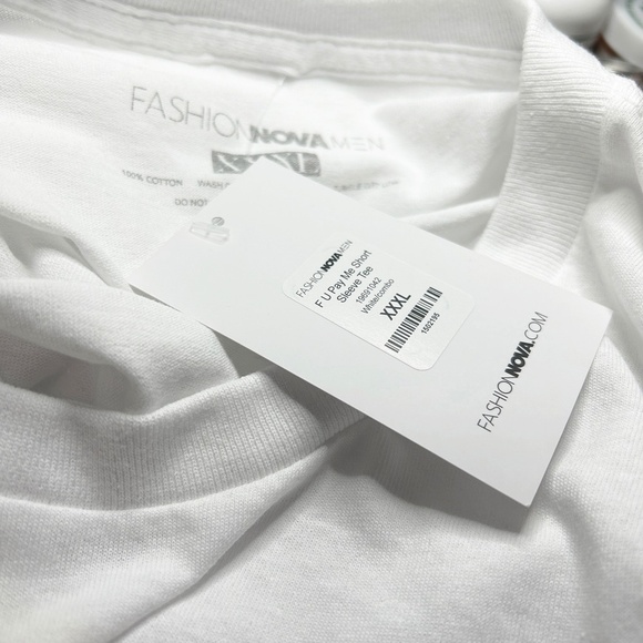 Fashon Nova T-shirt Men's Graphic Tee Crewneck Top F.U Pay Me Short Sleeve - Picture 8 of 11